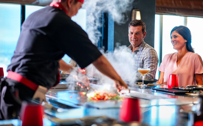Teppanyaki — Japanese hibachi cooking experience on NCL ships