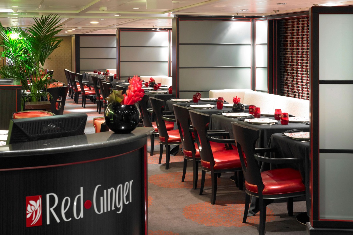 Red Ginger modern Asian restaurant aboard Oceania Cruises