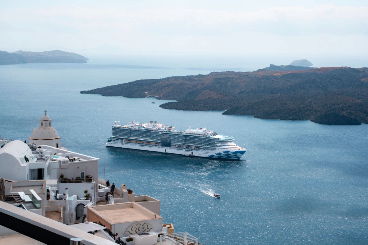 Sun Princess exterior aerial view
