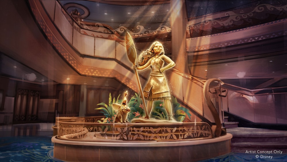 Disney Believe atrium statue rendering
