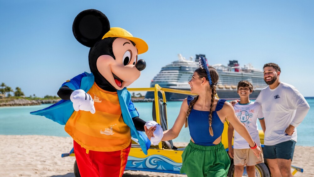 Guests enjoying a Disney Cruise Line shore experience