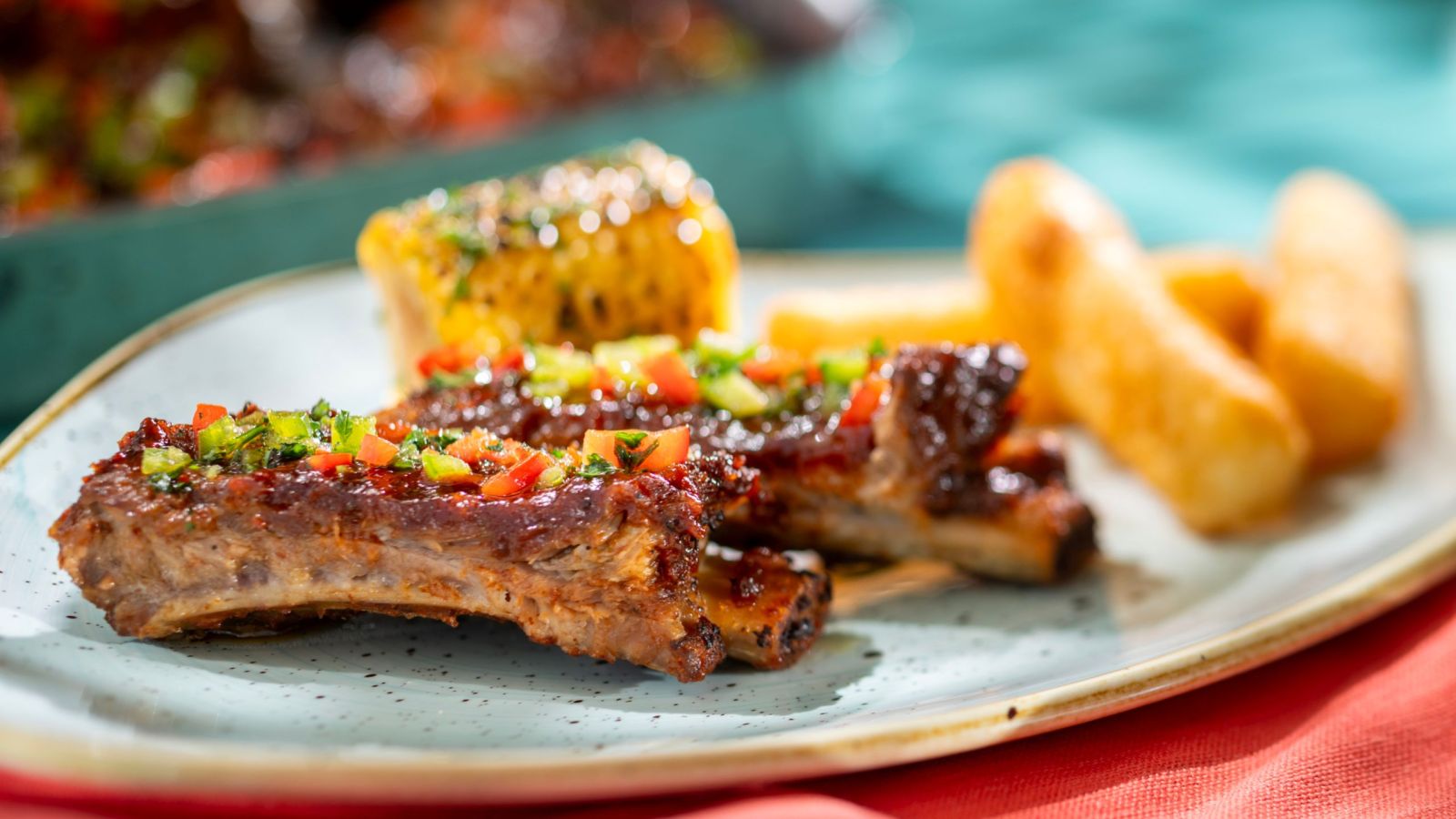 Grilled BBQ ribs at Disney Lookout Cay